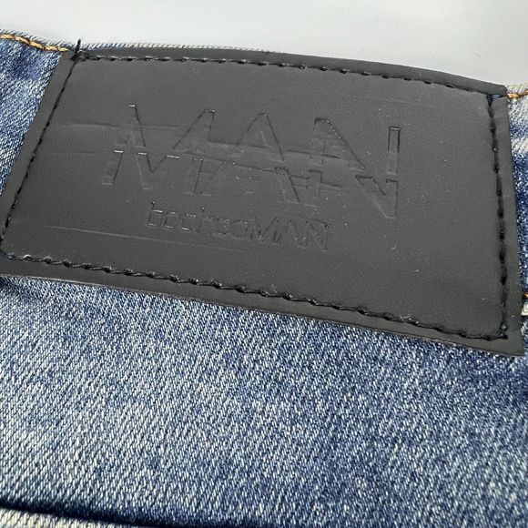 BooHooMan Stretch Skinny Jeans Men’s 38X29.5 Blue Vintage Wash NWT Button Fly - Picture 7 of 15